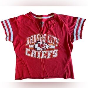 NFL Kansas City Chiefs Women’s Tee Shirt Sz M KC Taylor’s Boyfriend Ringer Cut